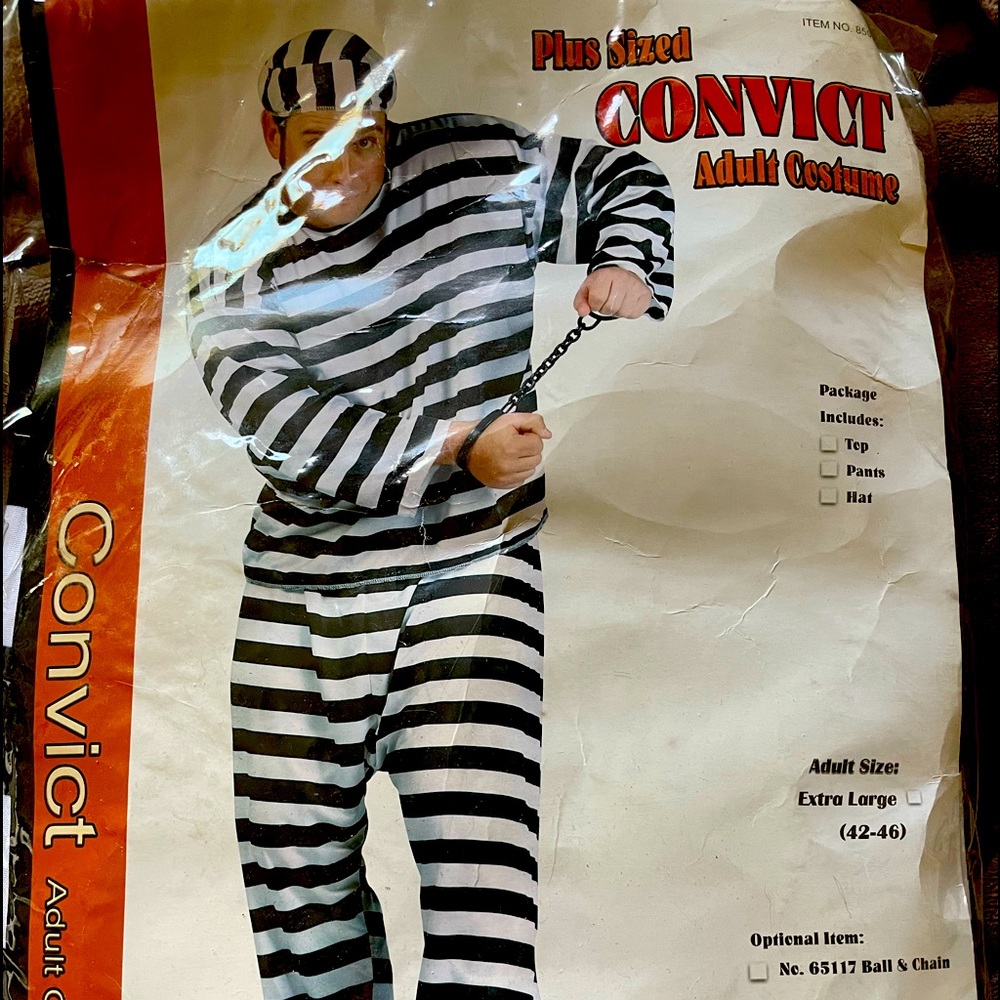 Plus Sized Convict Adult Costume